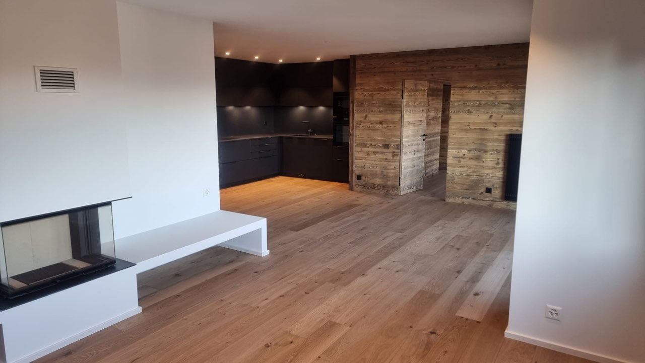 rénovation Crans-Montana appartement vieux bois moderne élégant valais