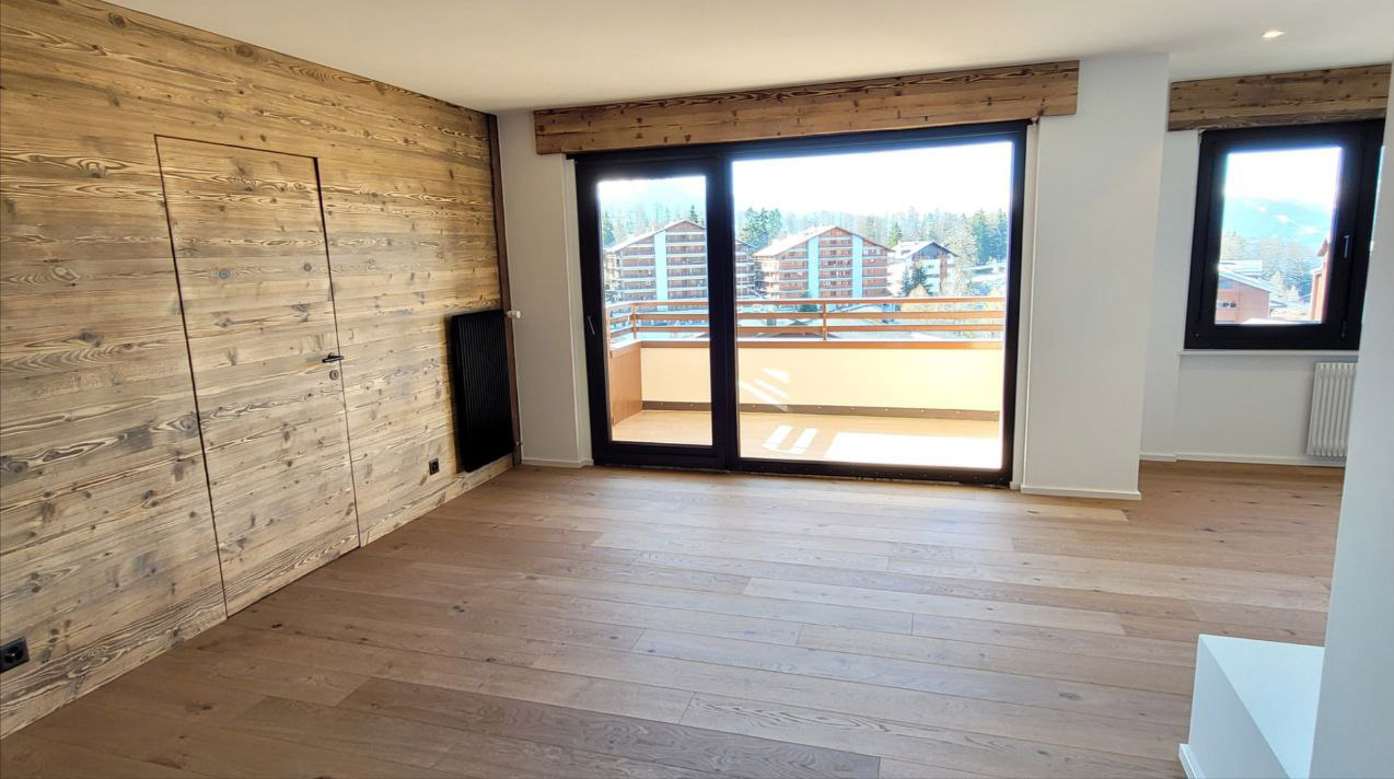 rénovation Crans-Montana appartement vieux bois moderne élégant valais